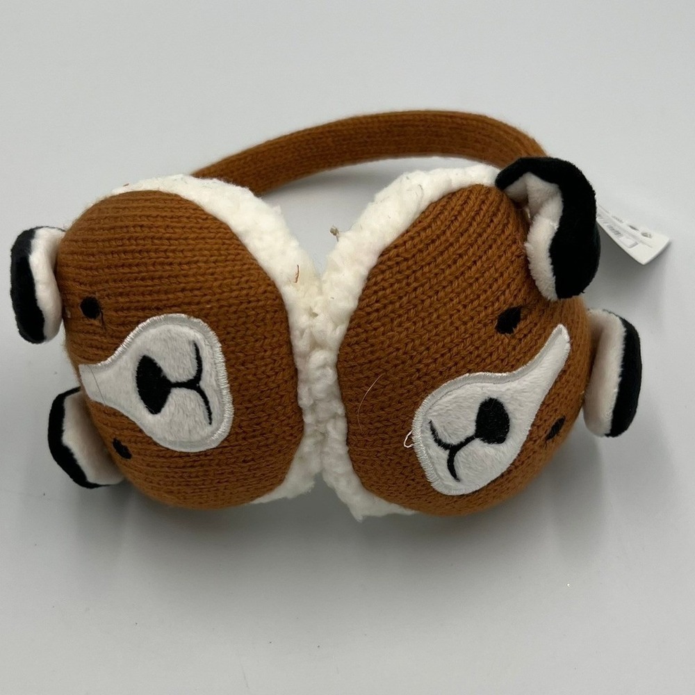 Gertex Earmuffs Kids One Size Brown Brand New Dog Puppy Knit Faux Fur Lining